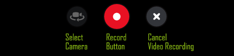Skype button to record video, select camera, cancel recording