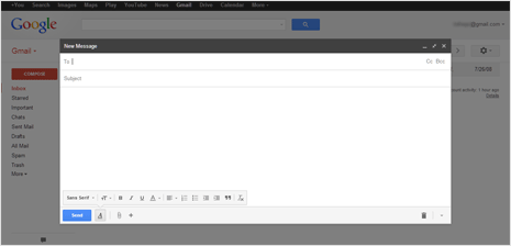 preview of new compose box in full screen in gmail