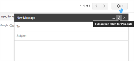 enable full screen gmail compose box