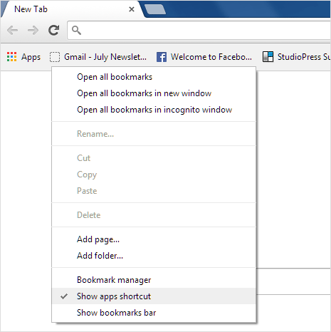 remove apps shortcut from chrome bookmarks bar