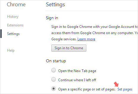 set new start page in google chrome