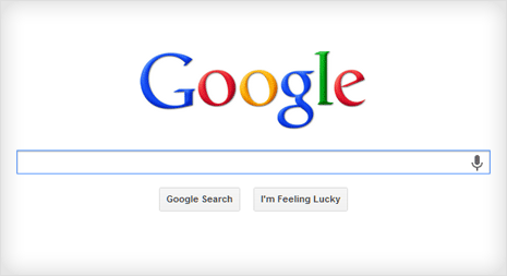 google website with classic google logo without doodle photo