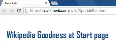 wikipedia website random page at browser start