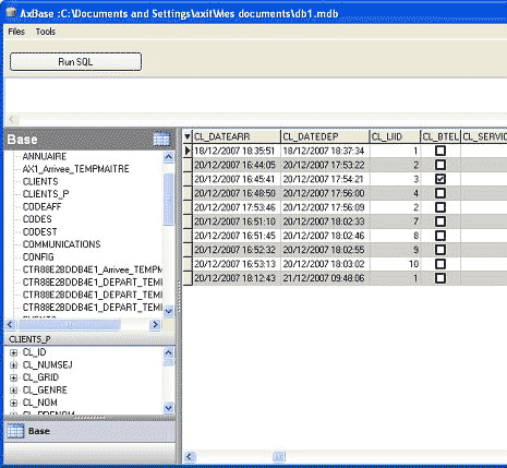 Open & edit MDB, XLS database files with AxBase viewer