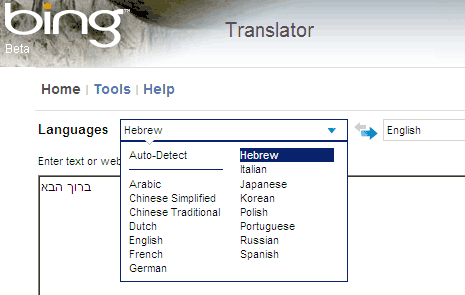bing-hebrew-translate