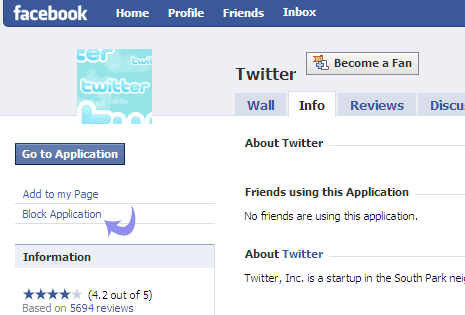 facebook block. Login into your Facebook account. 3. Click the Block Application link