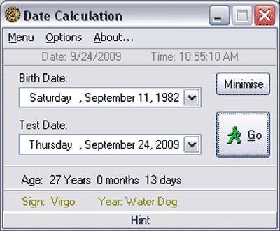 See Age Sun sign Chinese Year for Date of Birth