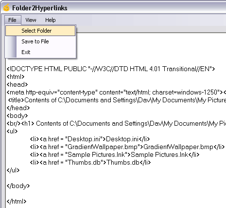 folder2hyperlink-program