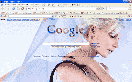 It allows you to replace white Google homepage background with any user 