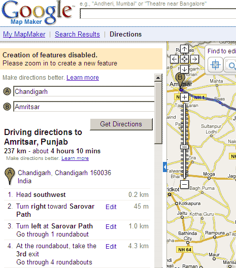 Create travel route online with Google Map Maker