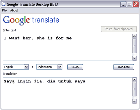 It is a small tool powered by Google Translate which allows language 