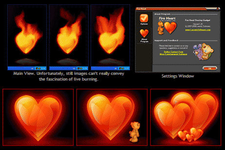 google pictures screensaver. Heart on Fire screensaver