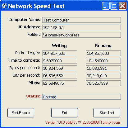 lan speed test slow reading