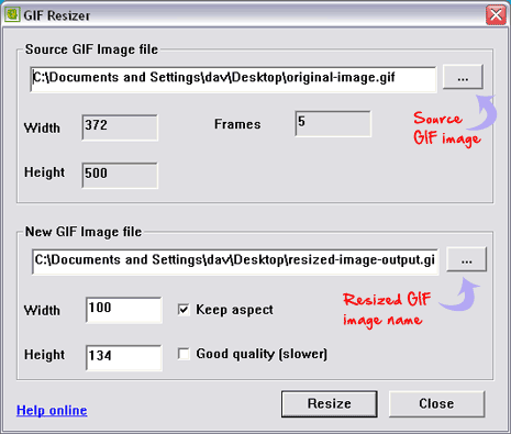 free image resizer tool. However, GIF Resizer portable tool makes resizing of animated GIF images an 