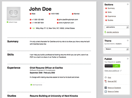 CV Maker: Create professional resumes online for free - CV creator