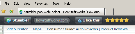 StumbleUpon toolbar and