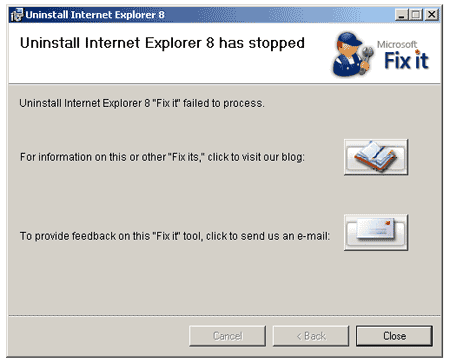 uninstall internet explorer 8