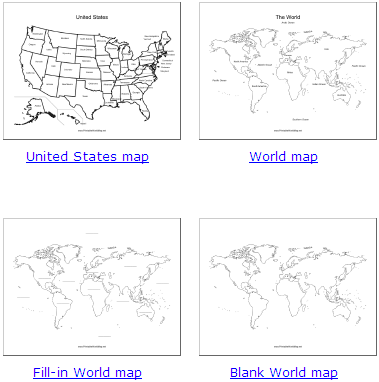 Labeled maps, with countries