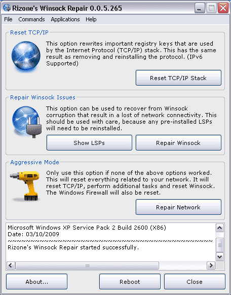 Winsock Fix Tool Windows Vista